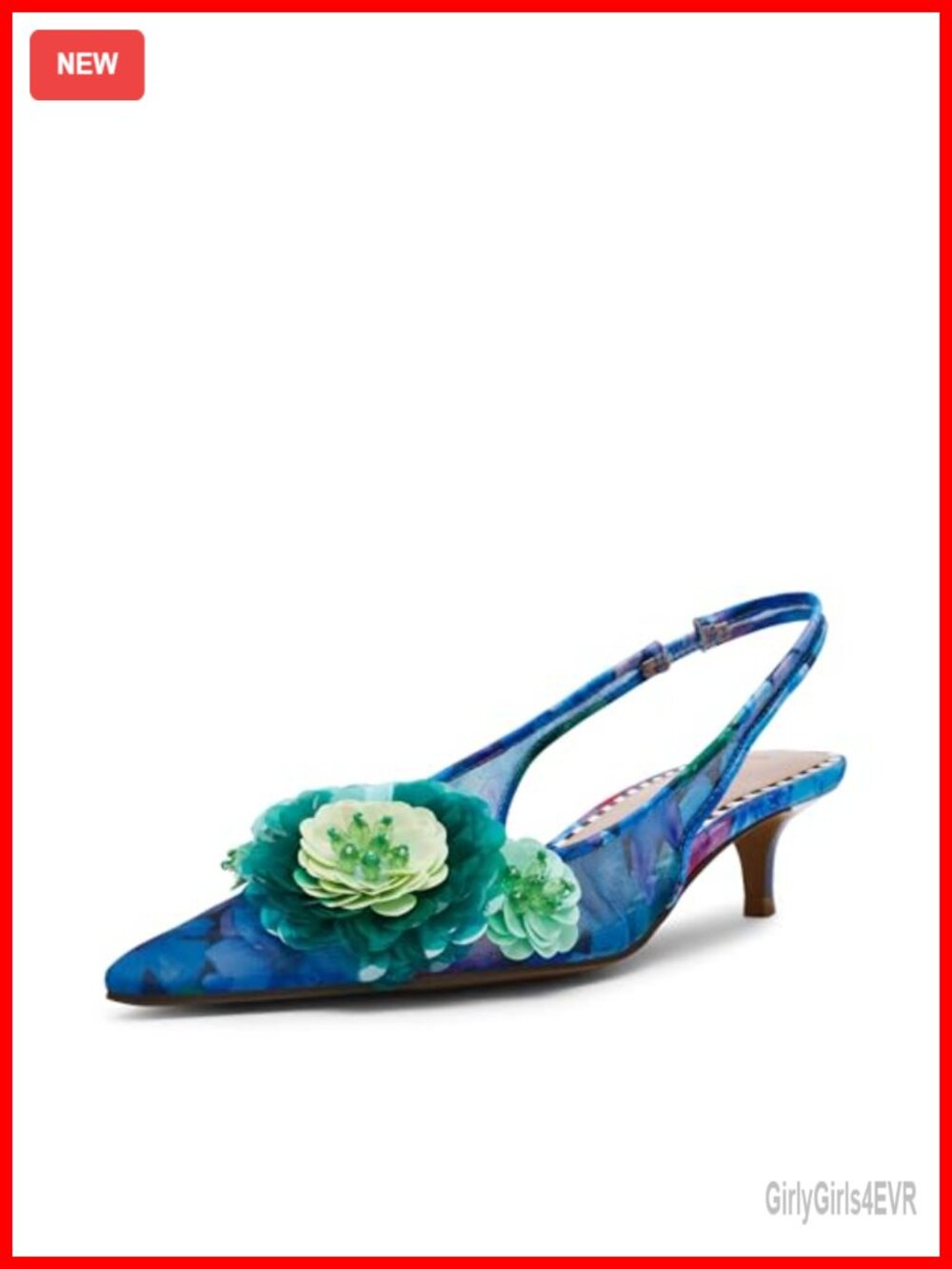 Betsey Johnson Audree Pointed Toe Pump Kitten Heel Embellished Party